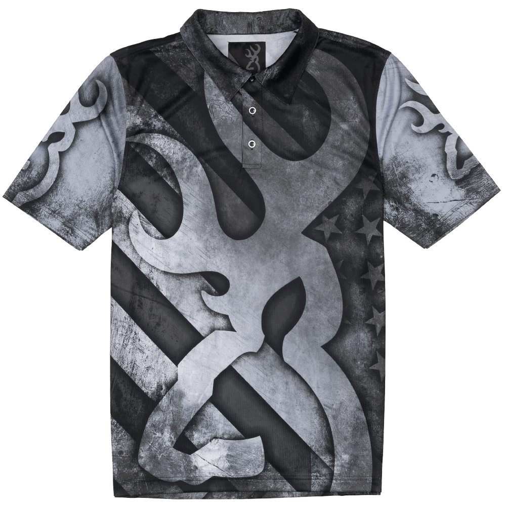 Browning Team shooting shirt black and white front view