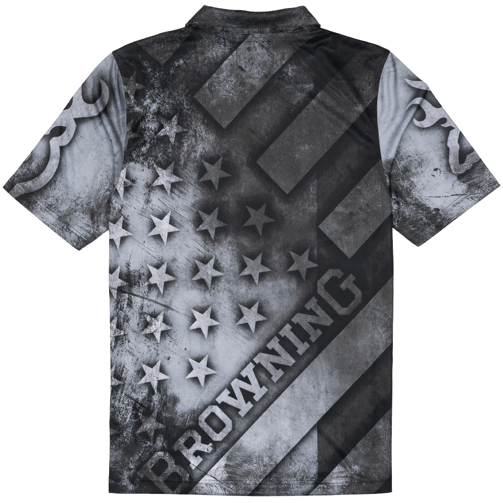Browning Team shooting shirt black and white back view