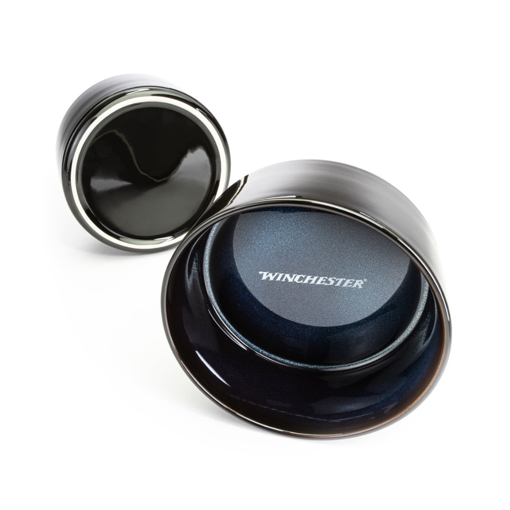Two metal containers with 'Winchester' branding on a white background