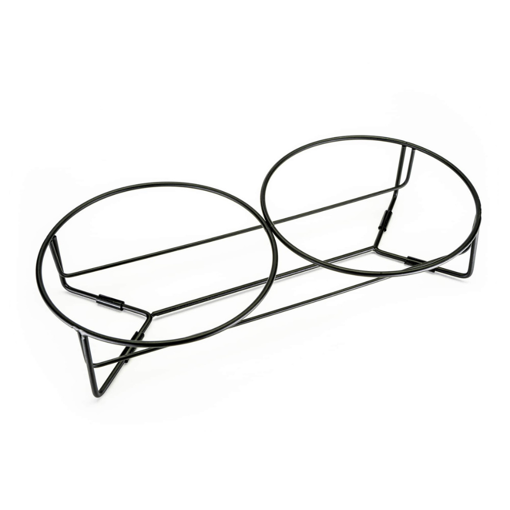 Black wire basket on a white background