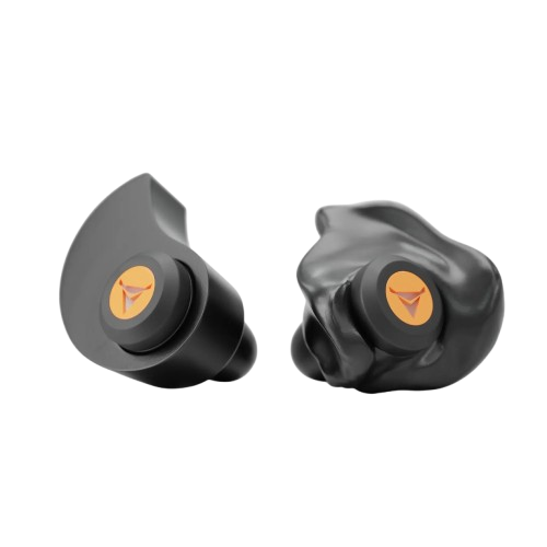 Decibullz percussive earplugs showing thermoplastic tips