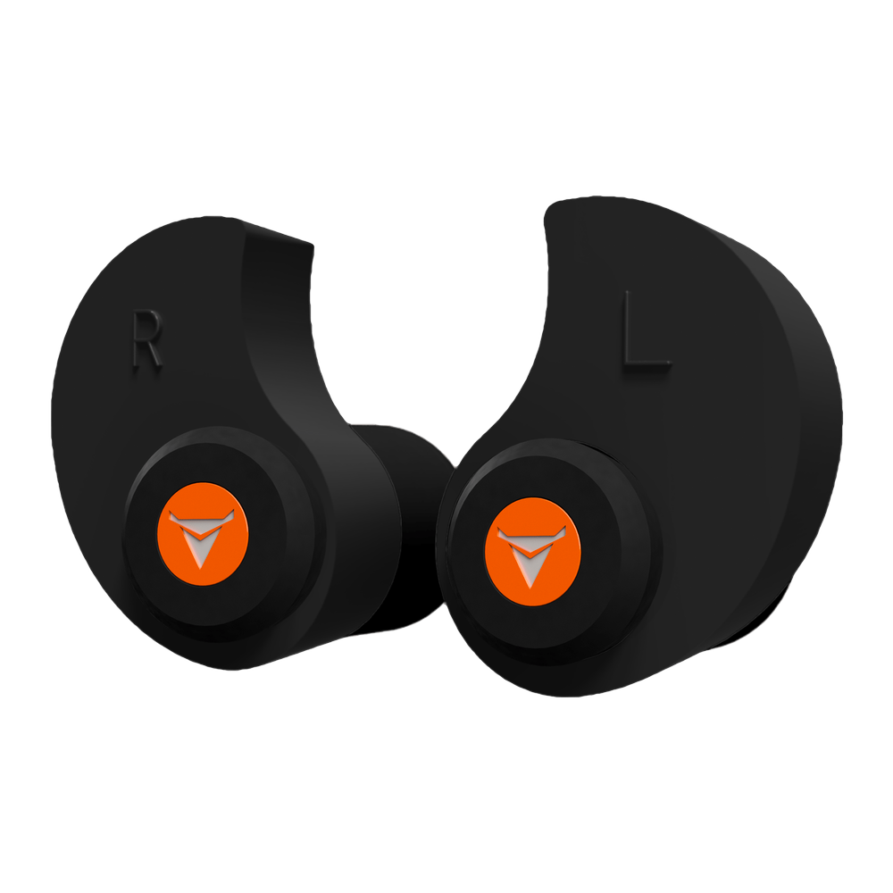 Decibullz percussive custom molded earplugs front view