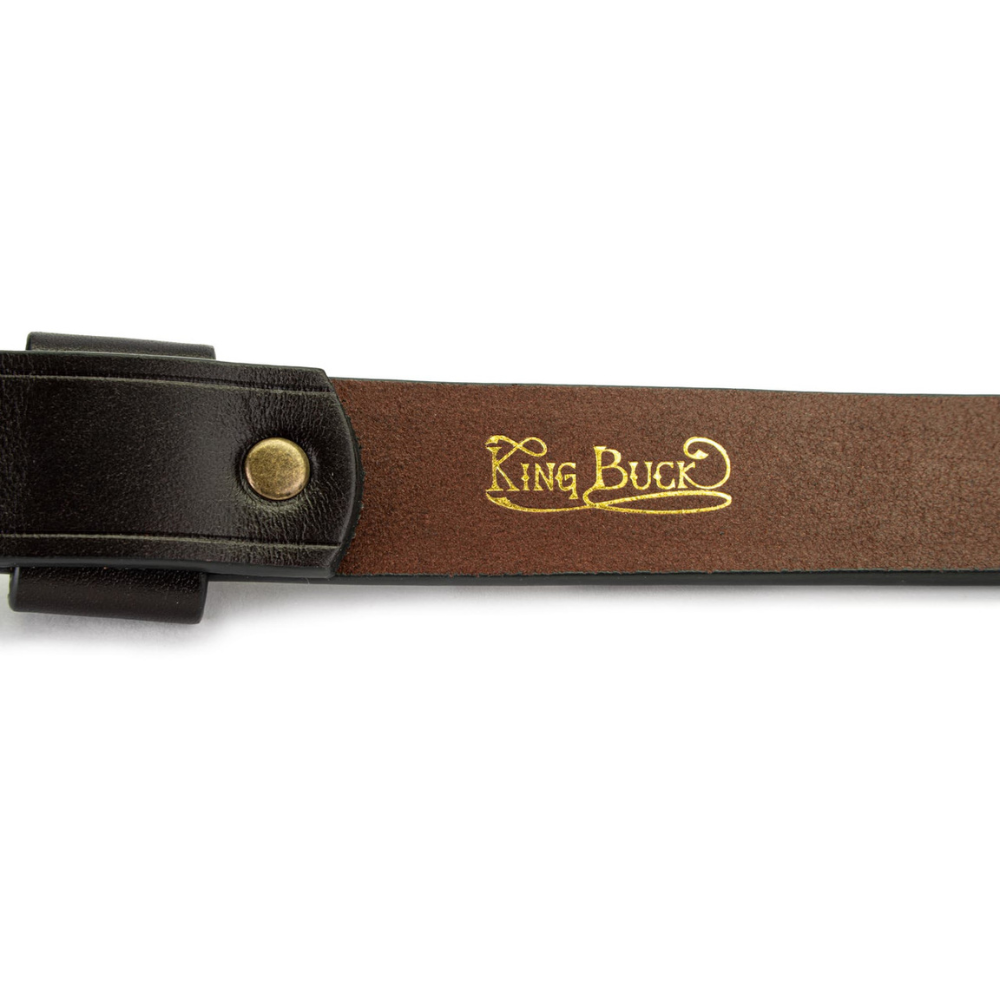 King Buck Premium Leather D Ring Dog Collar
