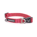 Red dog collar with black buckle and Winchester logo on a white background
