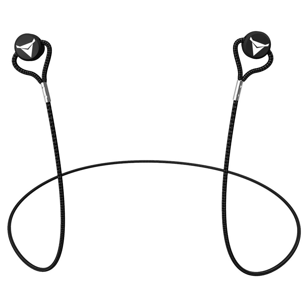 Decibullz earplug lanyard with earplugs attached