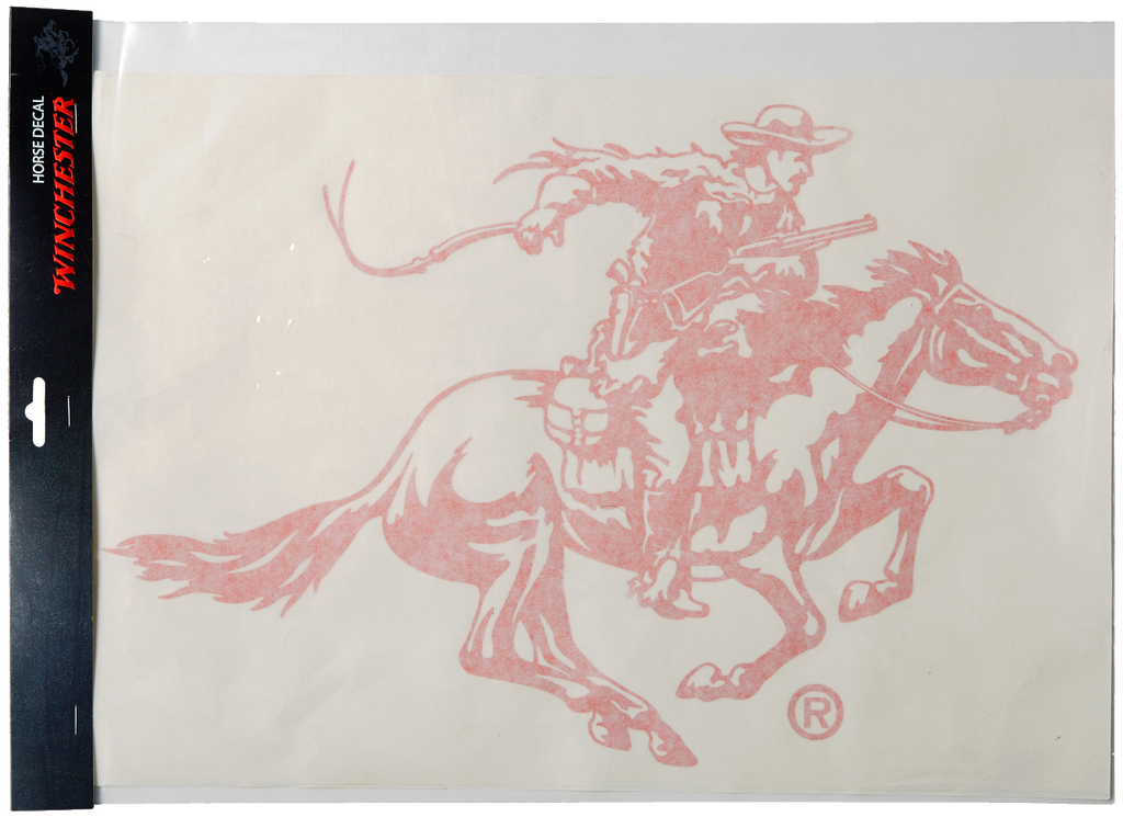 Winchester horse decal showing size and detail