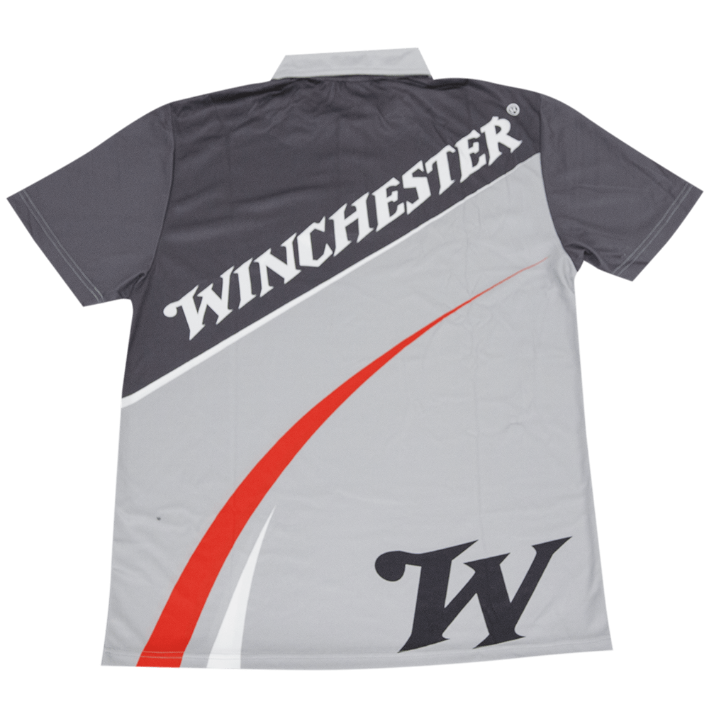Winchester men's shooting polo shirt back view