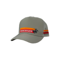 Winchester Vintage Edition Country Trucker Cap in grey with red and orange stripe and galloping horse and rider logo