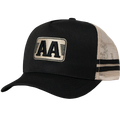 Winchester AA black and bone country trucker cap front view