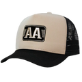 Winchester AA bone and black country trucker cap front view