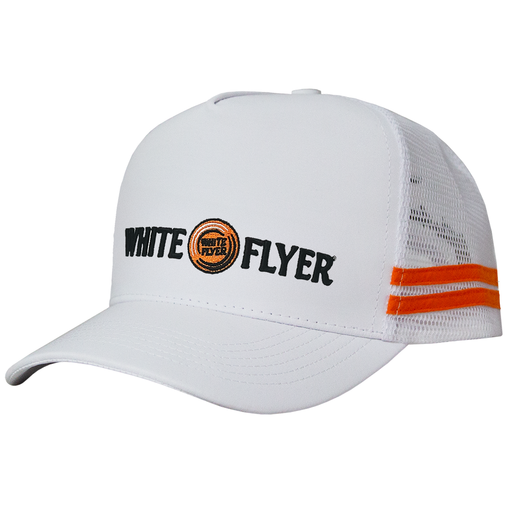 White Flyer White and Orange Country Trucker Cap