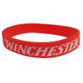 Winchester branded silicone rubber wrist band front view