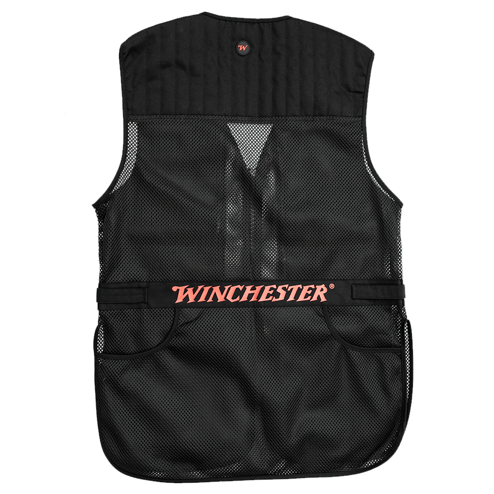 Winchester shooting vest close-up showing shell pocket detail